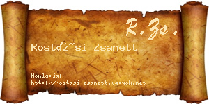 Rostási Zsanett névjegykártya